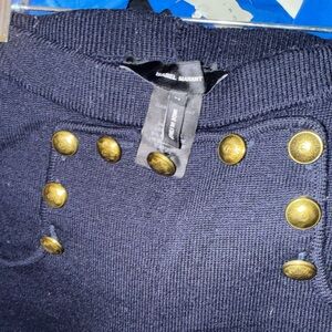 Isabel Marant Navy and Gold Buttoned Knit